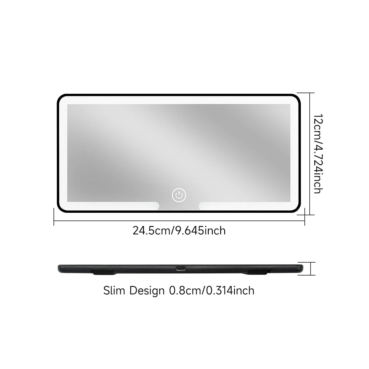 Espejo con luz para coche.